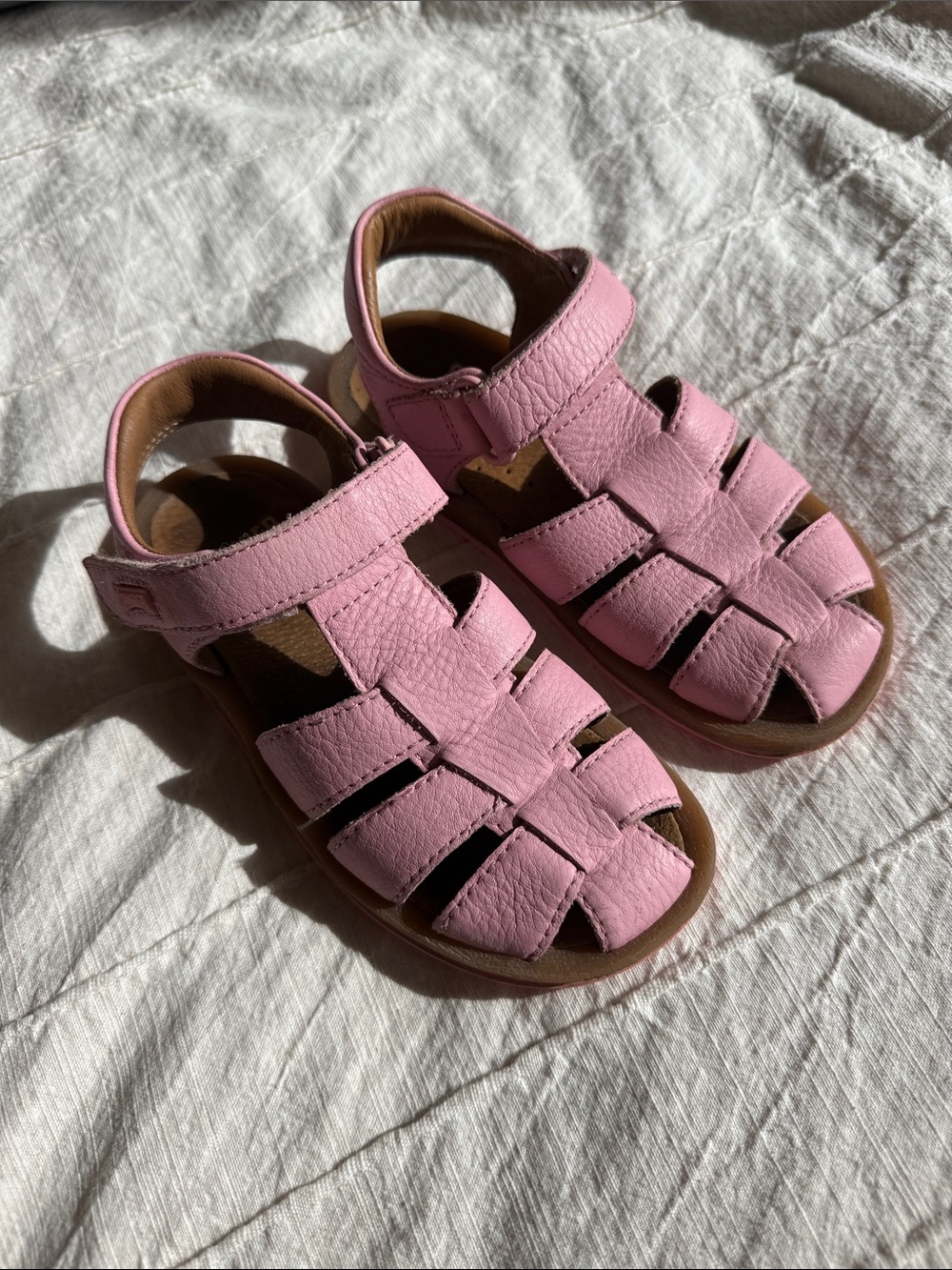Camper Kids Pink Leather Fisherman-Style Sandals